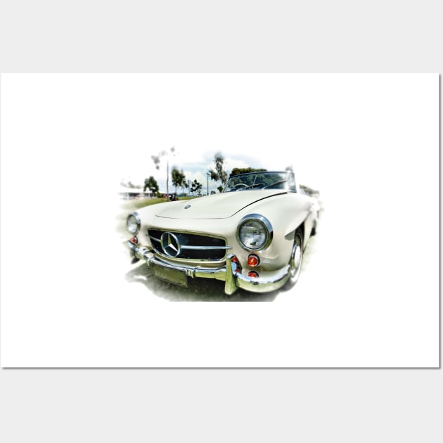 Mercedes 190SL on white Wall Art by MattNQ